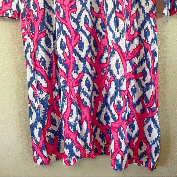 Lilly Pulitzer | Ophelia Coral Iris Blue Deep Dive Little Fish Swing Dress Sz XS - Picture 5 of 13